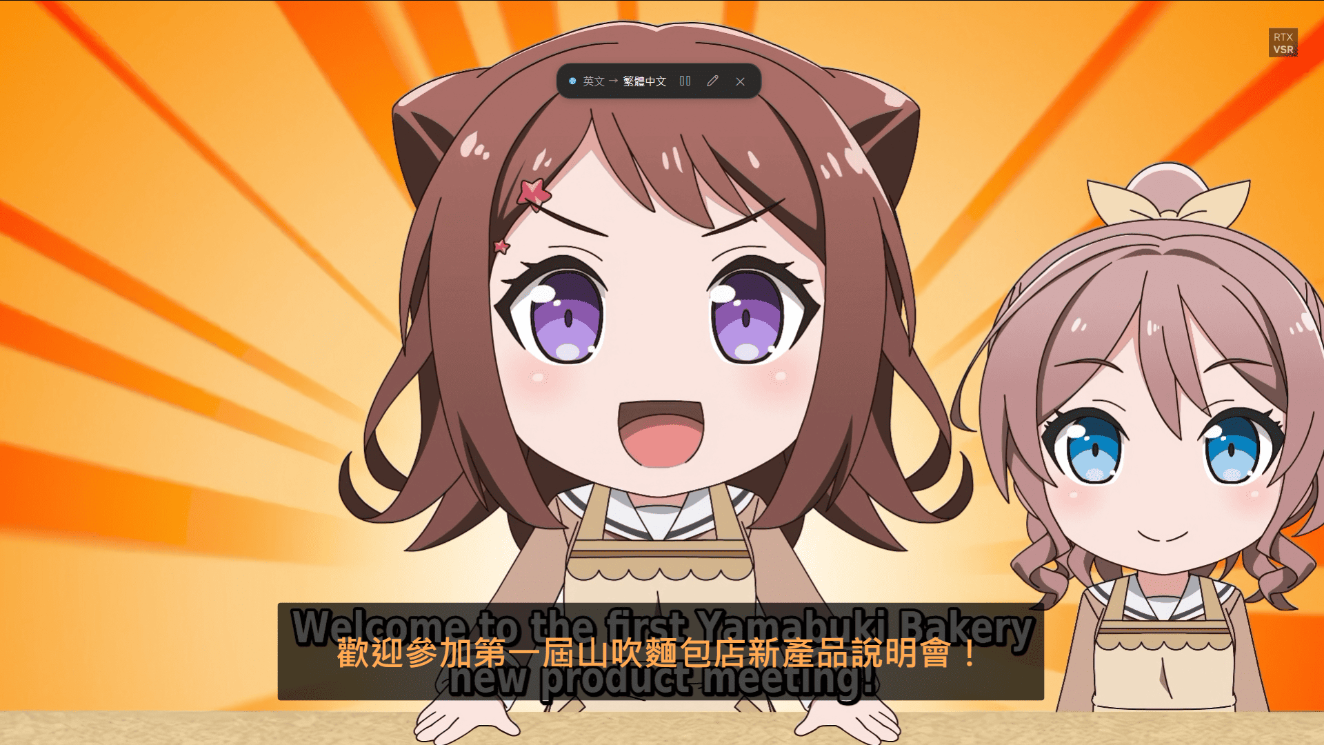影片字幕即時翻譯後的畫面